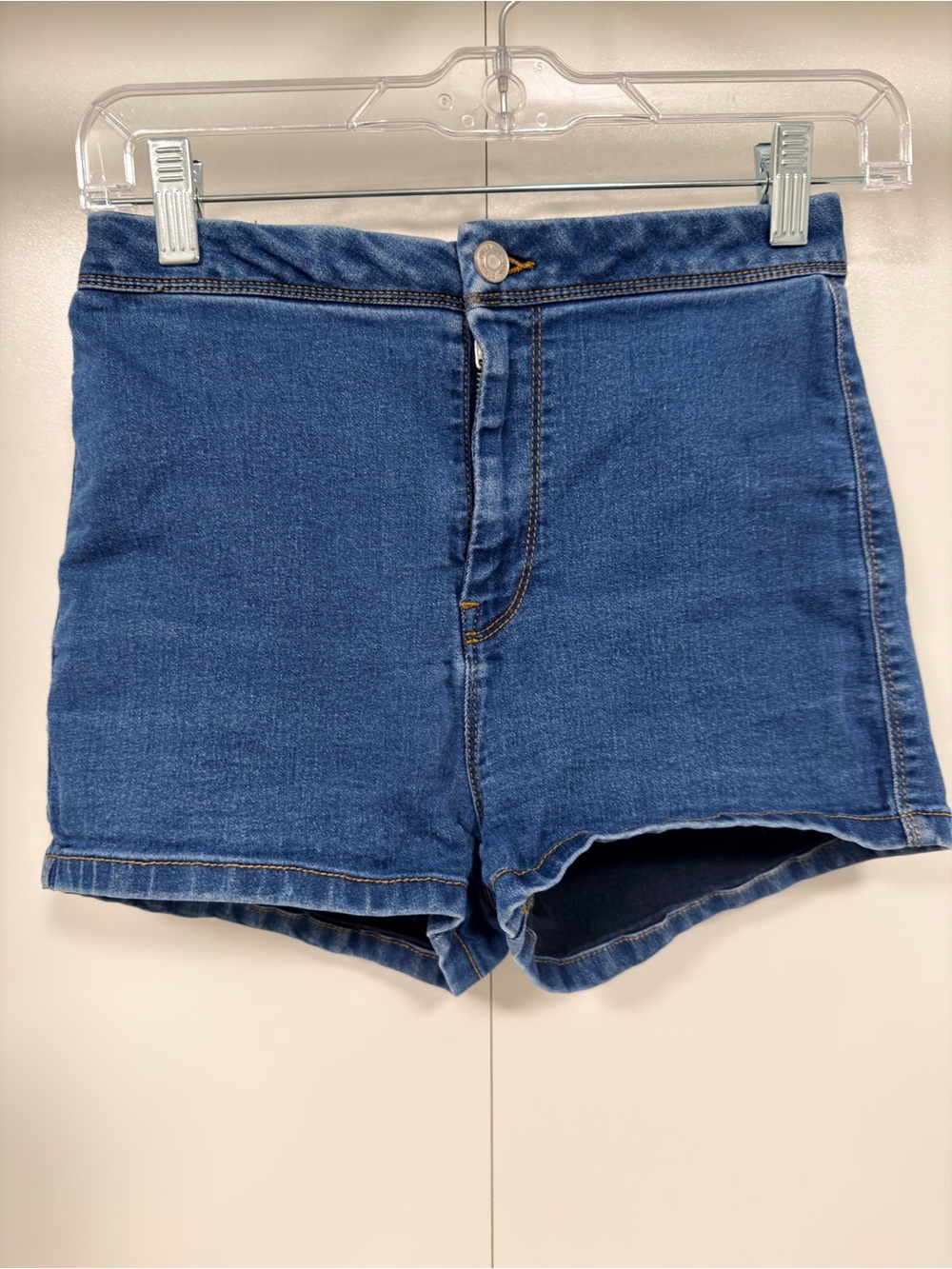 Pull&Bear High-Waist Dark Blue Denim Shorts